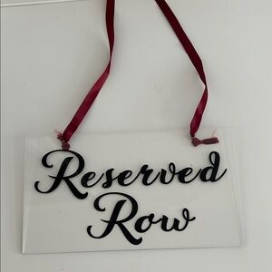 Reserved Row Sign with Red Ribbon (set of 6)